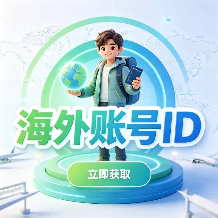 美国区 App Store 主题视觉，呈现深海蓝数字界面与海外应用访问场景